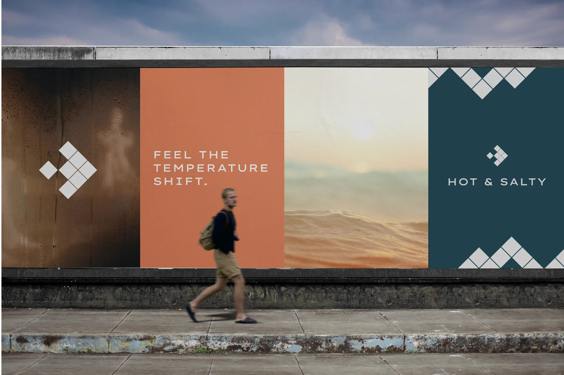 Hot & Salty campaign posters on a street wall
