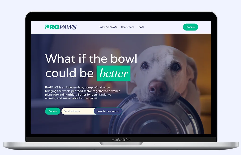 ProPAWS landing page on a laptop