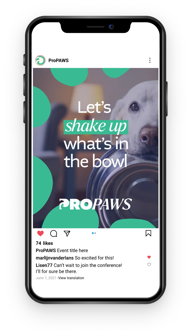 ProPAWS Instagram post on a phone